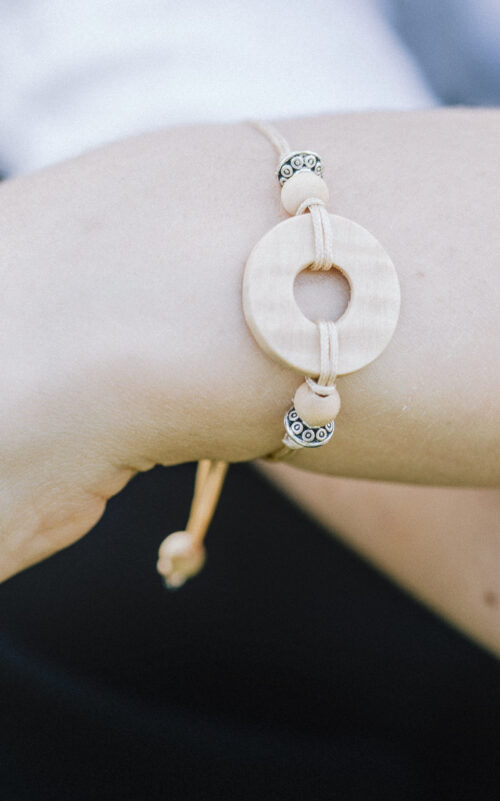 bracelet rond réglable avec perles